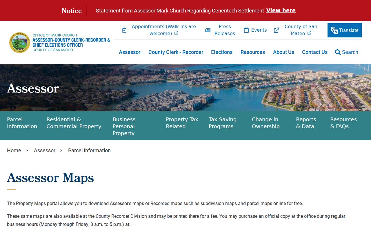 Daly City street directory assessor map access