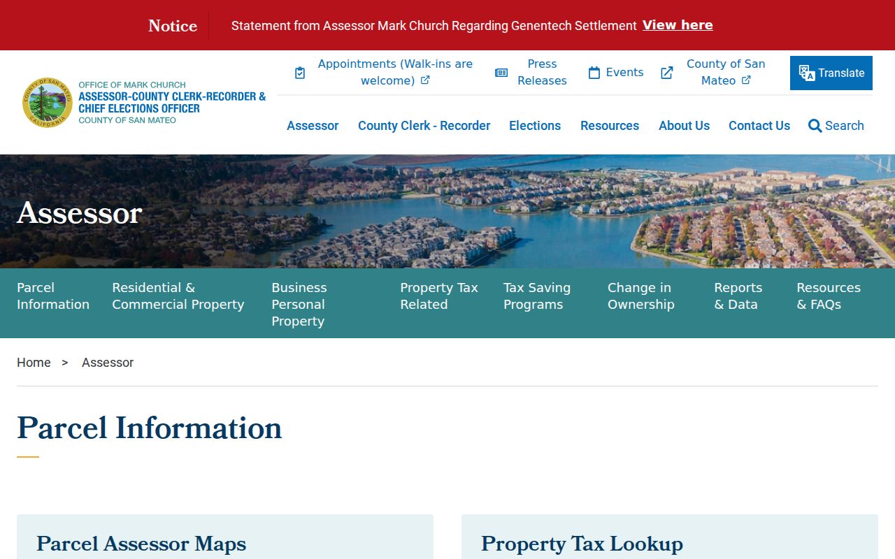 Daly City street directory assessor parcel information